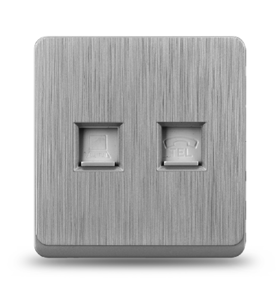 G12 - 018 Computer & Telephone Socket (gray)