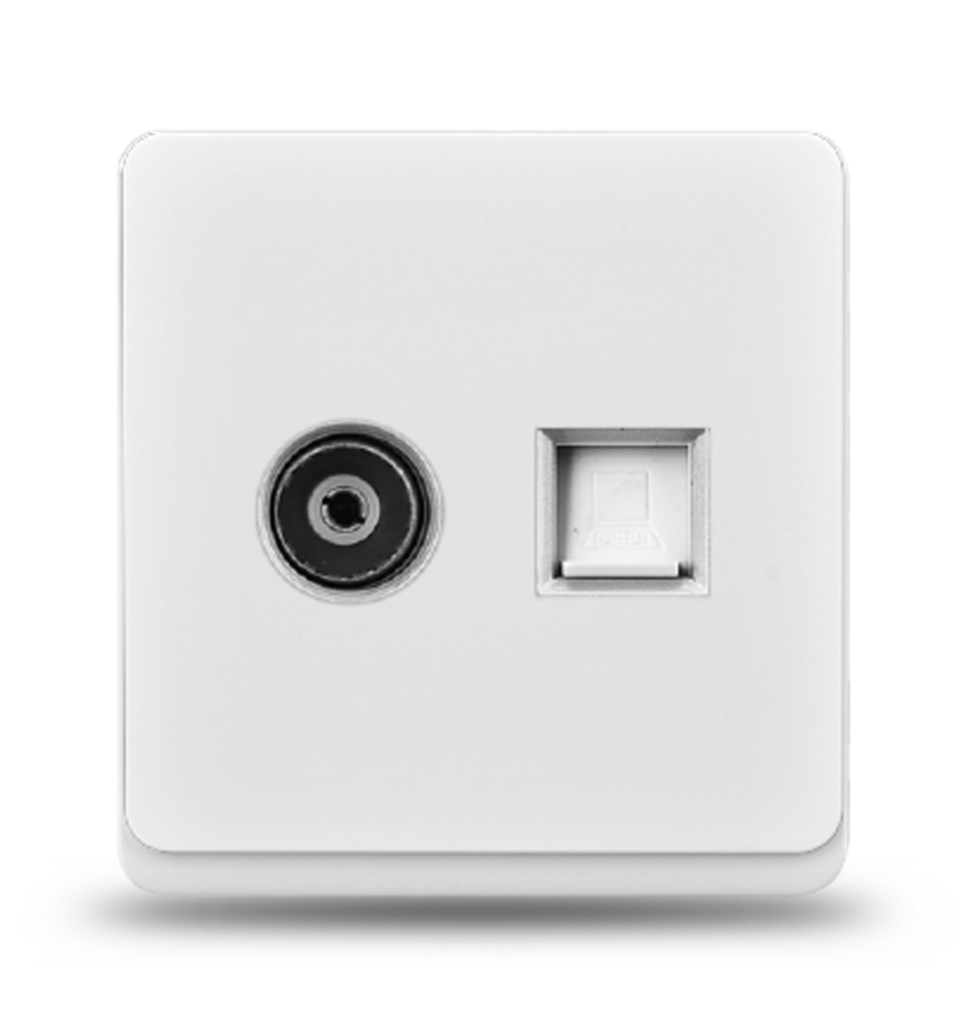 G12 - 019 TV & Computer Socket (wight)